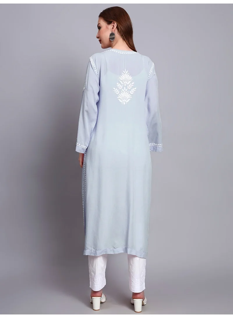 الايا كورتي مستقيم مطرز يدوياً شكنكاري من المودال - AL3683