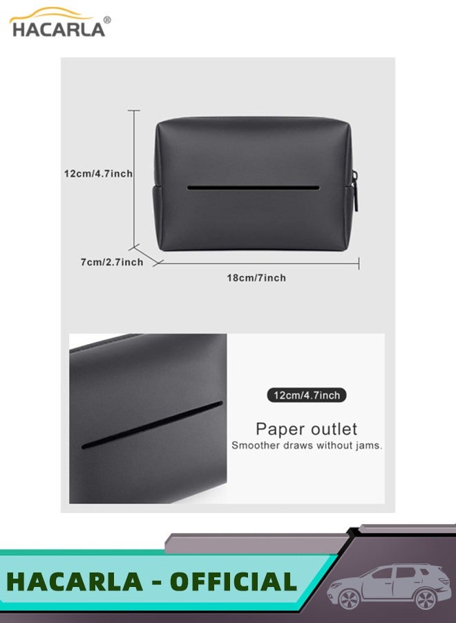 HACARLA 1 Pcs Car Tissue Holder Leather Hanging Tissue Box Holder And 1 Pcs Car Sun Visor Organizer Car Truck Visor Storage Pouch Storage Bag and Glasses Holder For Cards Pens and Document - Image 4