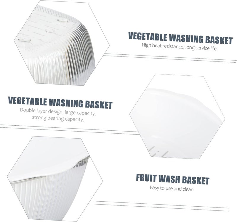 1 Set Double Layer Vegetable Washing Basket Detachable Drain Basket for Kitchen Easy to Clean and Store Fruits and Vegetables Practical Home Accessory - Image 5