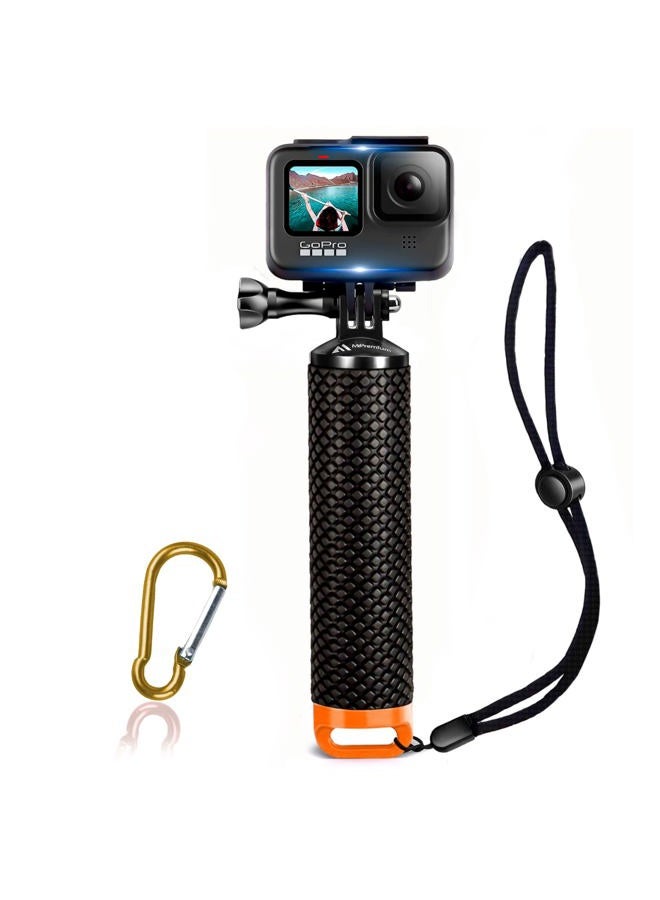 MiPremium Waterproof Floating Hand Grip Compatible with GoPro Hero 11 10 9 8 7 6 5 4 3+ 2 1 Session Black Silver Handler & Handle Mount Accessories Kit for Water Sport and Action Cameras (Orange) - Image 1