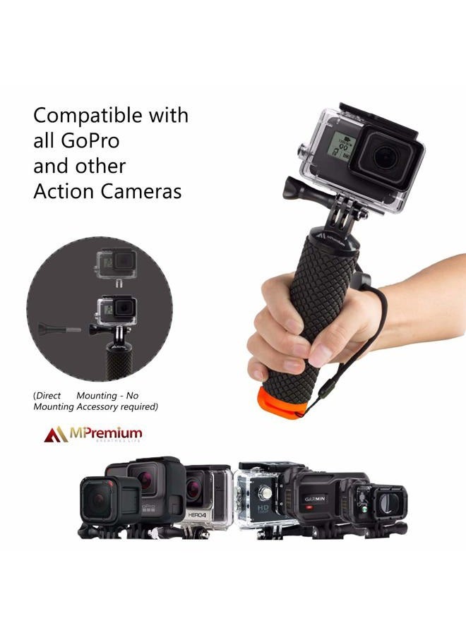 MiPremium Waterproof Floating Hand Grip Compatible with GoPro Hero 11 10 9 8 7 6 5 4 3+ 2 1 Session Black Silver Handler & Handle Mount Accessories Kit for Water Sport and Action Cameras (Orange) - Image 3