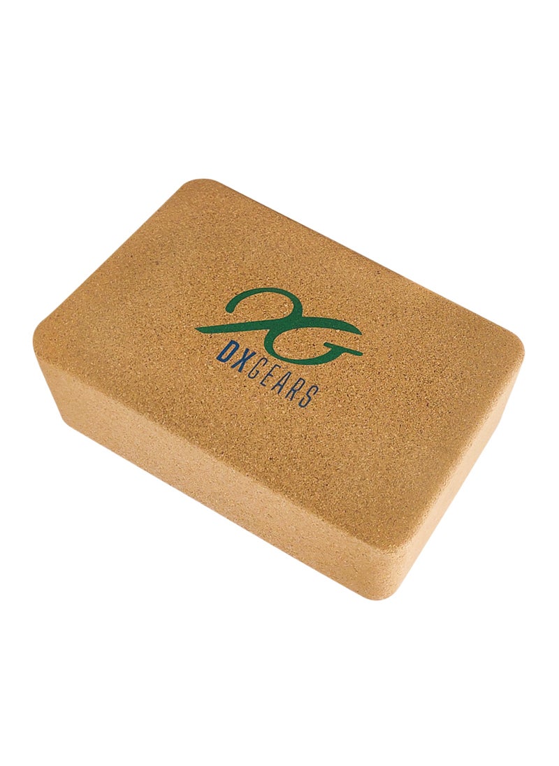 DXGEARS - Cork Yoga Block High Density 9X6X3 Inch To Improve Strength Flexibility And Balance Light Weight And Non Slip Surface For Yoga Pilates And Meditation Pack Of 1 - Image 1