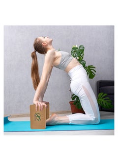 دي اكس جريز DXGEARS Cork Yoga Block عالي الكثافة 9x6x3 بوصة لتحسين مرونة القوة والتوازن وخفة الوزن وسطح غير قابل للانزلاق لممارسة اليوجا والبيلاتس والتأمل حزمة من 1  - Image 5
