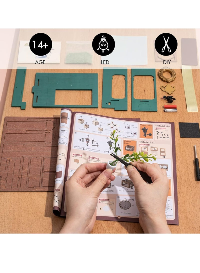 Robotime Rolife Alice's Tea Store DIY Miniature House Kit DG156,DIY 3D Wooden Puzzles for Adults/Teens, Creative Home Decor, Unique Gift for Craft Hobby Adults/Teens - Image 3