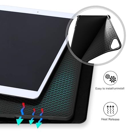 ProElite Smart Case for iPad 10.2 inch 2021 9th/8th/7th Gen [Auto Sleep/Wake Cover] [Pencil Holder] [Soft Flexible Case] Recoil Series - Marble Purple with Stylus Pen - Image 3