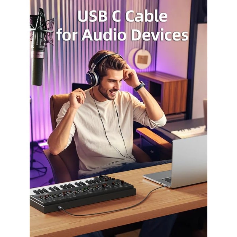 CT-CMBM1-AG2 USB C to B USB 2.0 Printer Cable, Black - Image 2