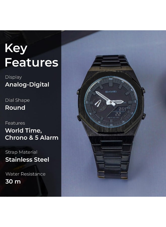 SKMEI Men Watch Dual-Display Electronic Watch with Luminous 30m Waterproof Watch Fashion multifunctional Sports Watch for Men- 1816 - Image 2