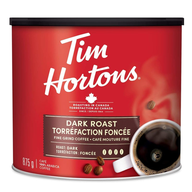 Tim Hortons قهوة تيم هورتونز 100% أرابيكا محمصة داكنة، مطحونة، 875غ/30.86 أونصة - Image 1