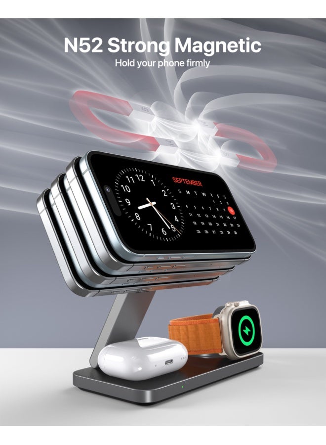 UEQ Multifunctional three-in-one wireless charger is suitable for wireless charging of Apple mobile phones, watches, earphones - Image 4
