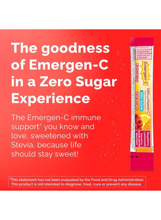 Emergen-C Emergen-C Zero Sugar 1000 mg Vitamin C Powder for Daily Immune Support Caffeine Free Vitamin C Supplements with Zinc and Manganese, B Vitamins and Electrolytes, Raspberry Lemonade Flavor - 36 Count - Image 2