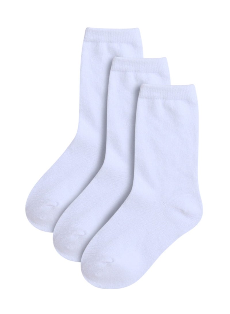 victor and jane PACK OF 3 PLAIN CREW SCHOOL SOCKS - Image 1