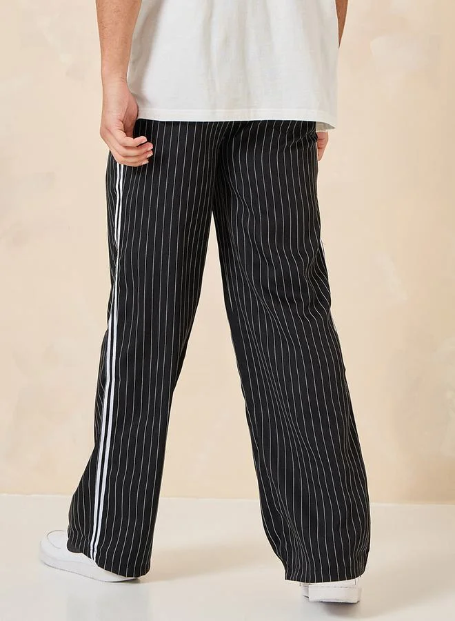 Styli Mid Rise Striped Jogger with Drawcord
