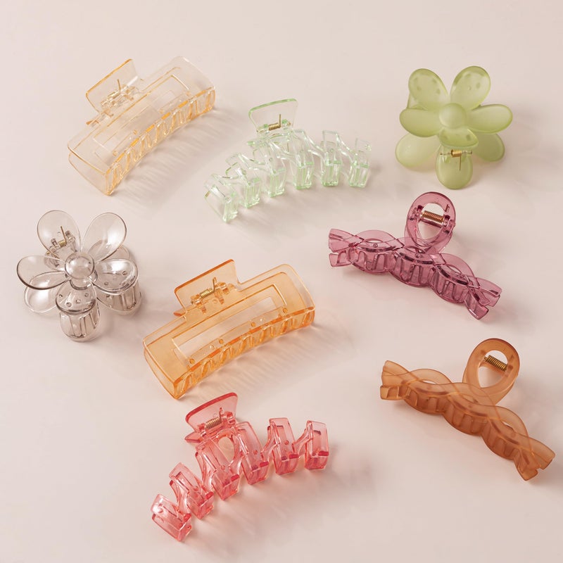 Sunolga 8PCS Hair Clips for Women, Flower Claw Clips for Thick Hair, Non-Slip Hair Accessories with Multi-Styles, Colorful Hair Claw Clips and Variety Pack, Ideal for Girls - Image 1