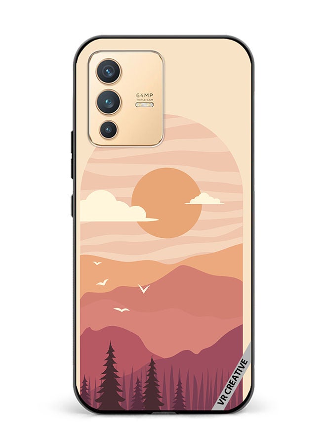 VR CREATIVE Protective Case Cover For Vivo V23 5G Abstract Landscape Design Multicolour - Image 1
