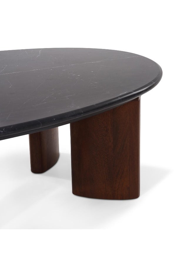 Pan Home - Acadian Coffee Table Marble - Black And Brown - Image 1