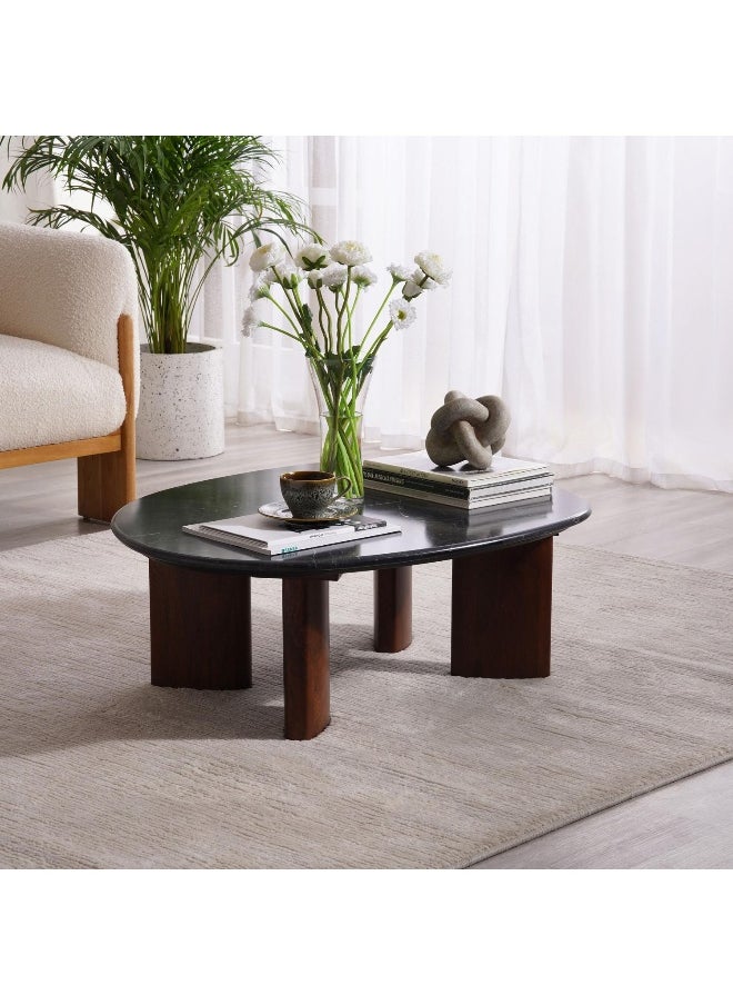 Pan Home - Acadian Coffee Table Marble - Black And Brown - Image 1