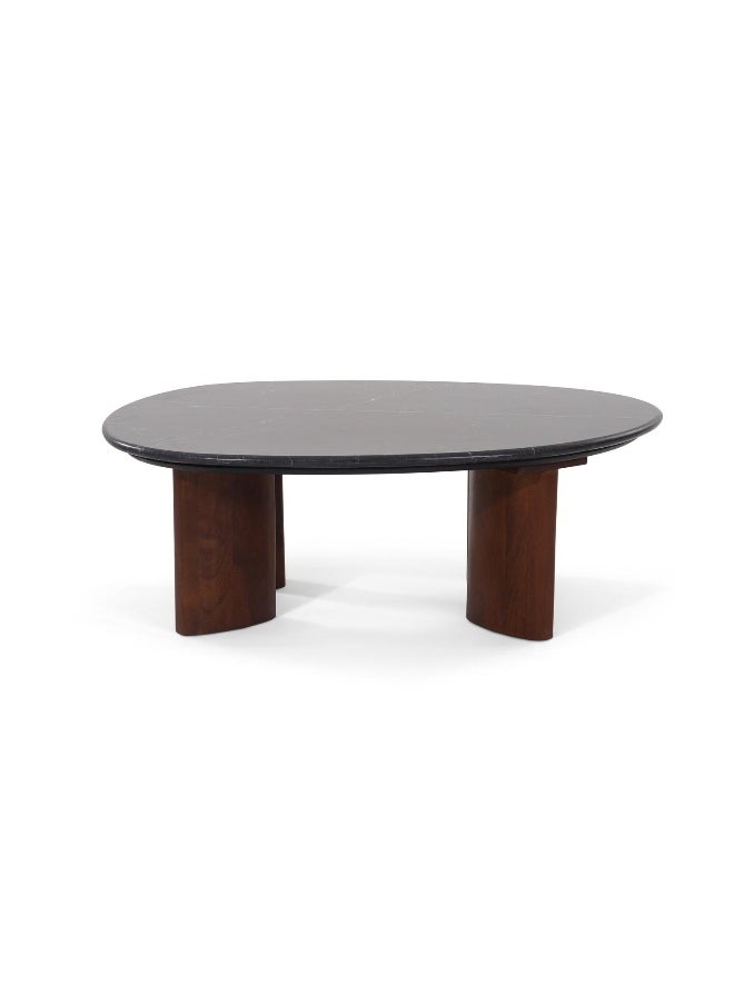 Pan Home - Acadian Coffee Table Marble - Black And Brown - Image 1