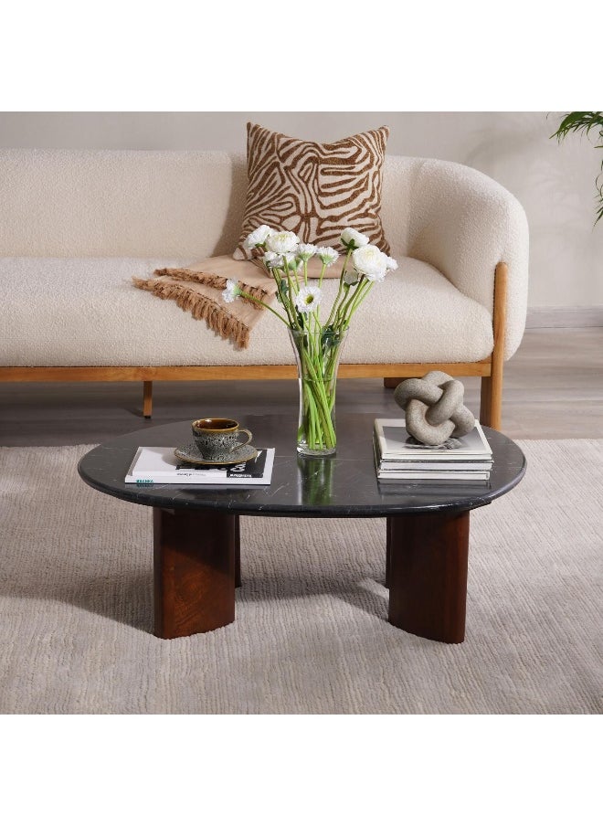 Pan Home - Acadian Coffee Table Marble - Black And Brown - Image 1