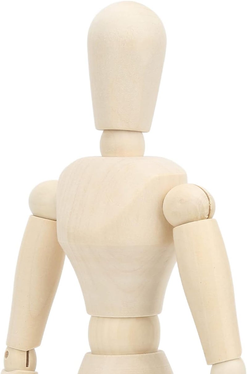 16in Wooden Mannequin, Mini Flexible Rotating Sketch Drawing Figure Model, Articulated Wooden Figures for Artists and Kids, Lotus with 14 Joints for Home Decor and Anima - Image 1