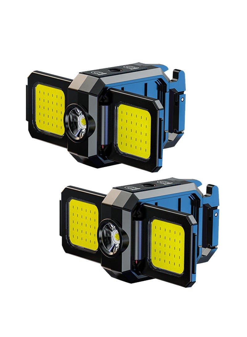 2 Pack Rechargeable Keychain Flashlight, 800 Lumens Compact and Portable Mini COB Work Lights, Tiny LED Keyring Lights with Built-in Battery Ideal for Outdoor, Emergencies and Everyday Carry - Image 1