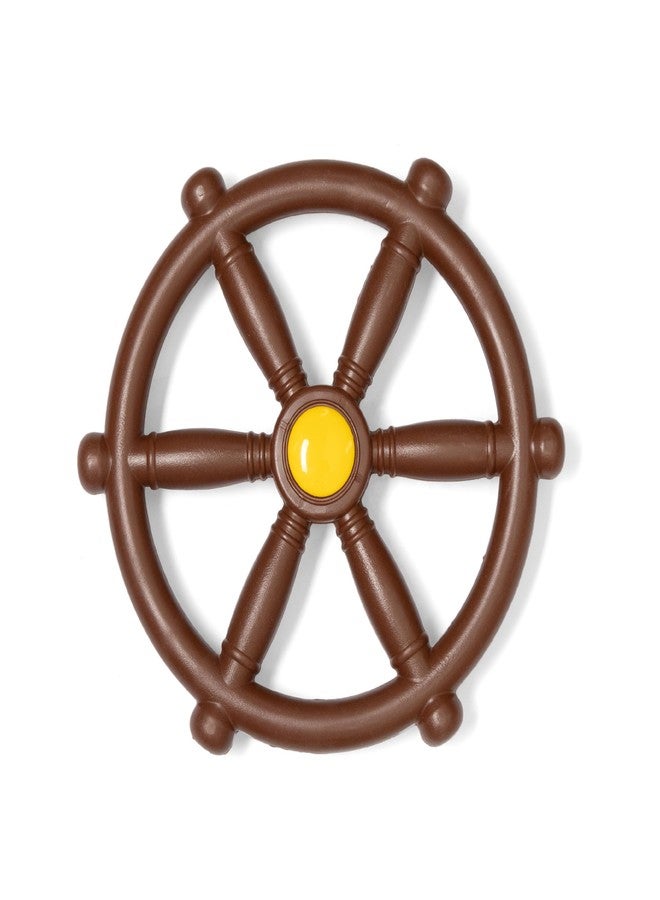 Barcaloo Kids Playground Pirate Ship Wheel - Brown, Jungle Gym Steering Wheel Swing Set Accessories, Attachment for Backyard Treehouse, Jungle Gym or Swing Set - Image 1