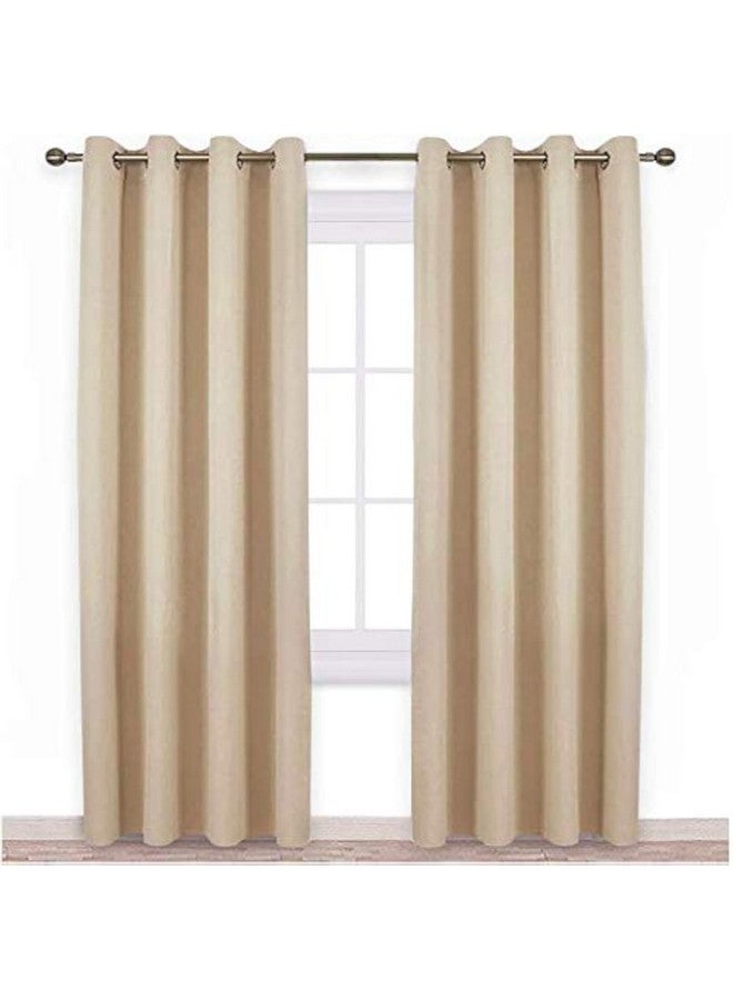 JUPON Silk 80% Room Darkening Curtain Pack Of 1 Piece With 3 Layers Weaving Technology & Solid Grommet Curtains Pattern (Xl Long Door - 44" X 108") Off-White - Image 1