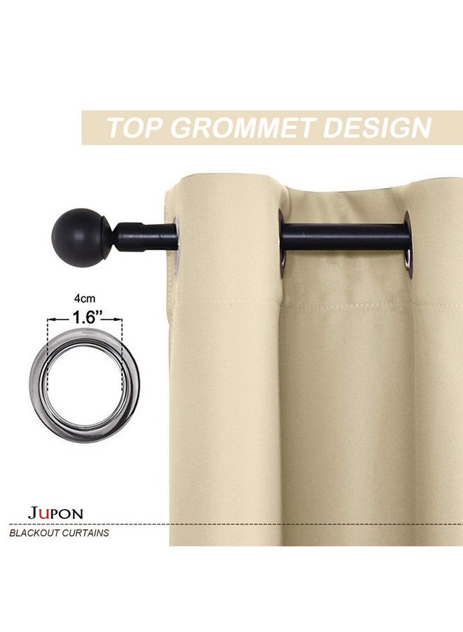 JUPON Silk 80% Room Darkening Curtain Pack Of 1 Piece With 3 Layers Weaving Technology & Solid Grommet Curtains Pattern (Xl Long Door - 44" X 108") Off-White - Image 3