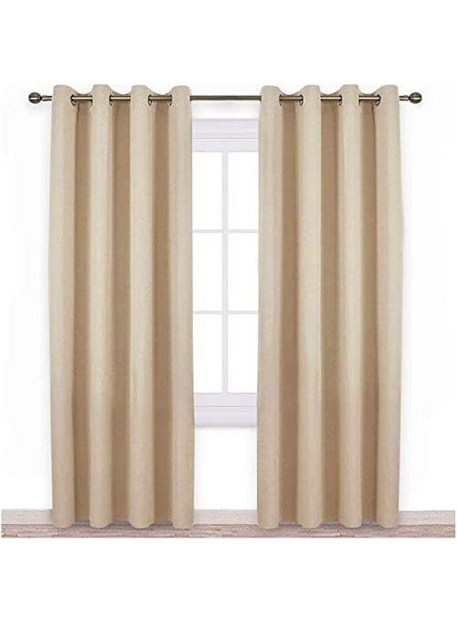 JUPON Silk 80% Room Darkening Curtain Pack Of 1 Piece With 3 Layers Weaving Technology & Solid Grommet Curtains Pattern (Xl Long Door - 44" X 108") Off-White - Image 2