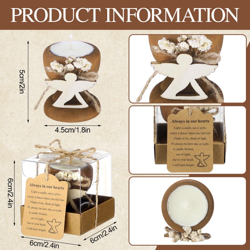 Nuanchu 24 Set Funeral Memorial Candles Holders Funeral Keepsakes Favors Memorial Candle Holders 2.4 x 2.4 Inches Celebration of Life Supplies Sympathy Gifts Service Grief Share Gifts (Classic Style) - Image 2