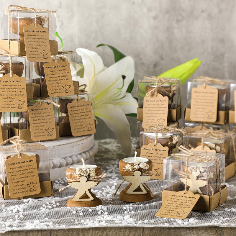 Nuanchu 24 Set Funeral Memorial Candles Holders Funeral Keepsakes Favors Memorial Candle Holders 2.4 x 2.4 Inches Celebration of Life Supplies Sympathy Gifts Service Grief Share Gifts (Classic Style) - Image 3
