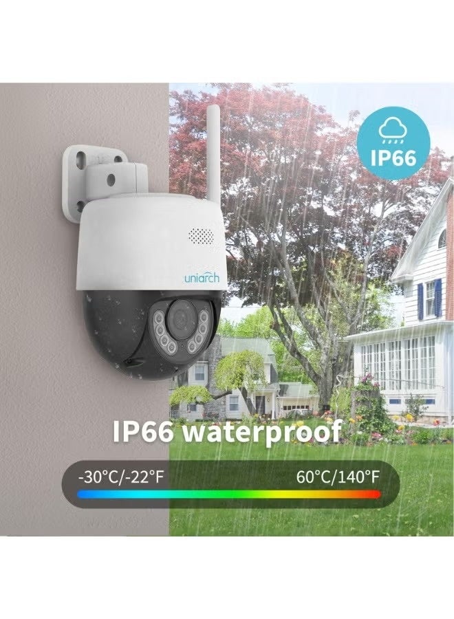 UNIARCH 3MP Pan & Tilt WiFi Security Camera | Outdoor IP66 Waterproof Dome CCTV | 1/2.8" CMOS Sensor, 2304×1296 @20fps, Digital WDR | Two-Way Audio with Built-in Mic & Speaker | Smart IR Night Vision 30m + 10m Warm Light | Motion Detection & Alarm | Ceiling Mount Wireless Camera for Smartphone App Control | Home & Business Surveillance - Image 5