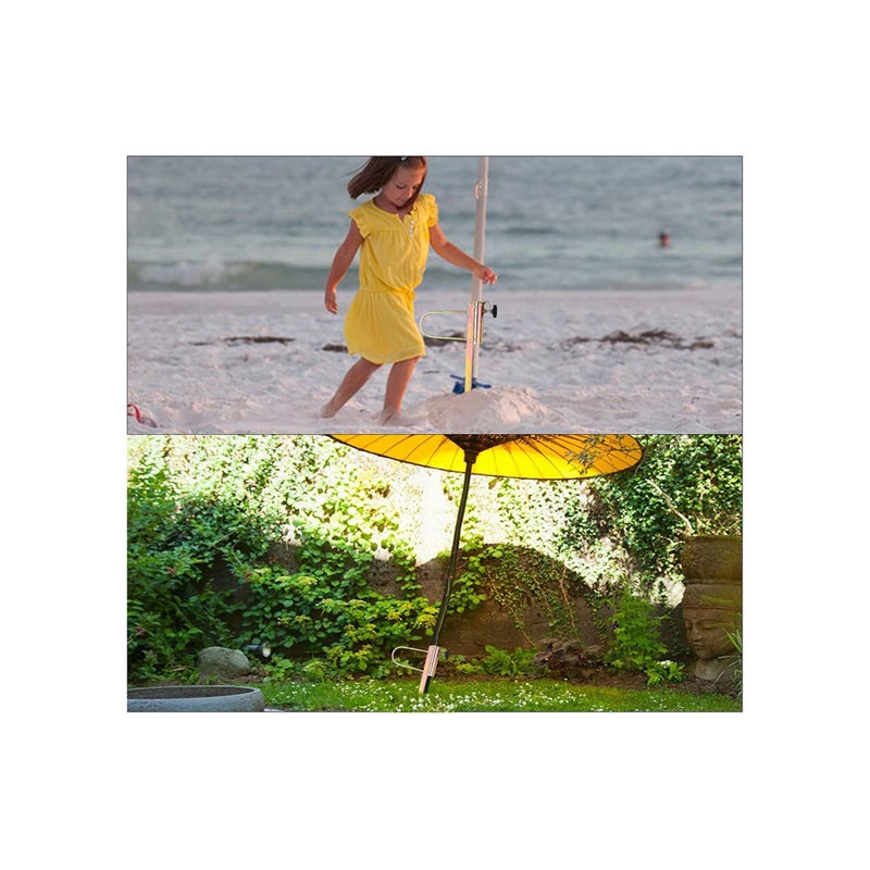 Barakah Ground Spike Umbrella Parasol Flag Pole, Metal Umbrella Holder Sand Screw Stand Fishing Rods for Outdoor Camping Beach Sand Anchor Ground Soil Spike with Adaptor 25-32mm Diameter Adjustable - Image 5