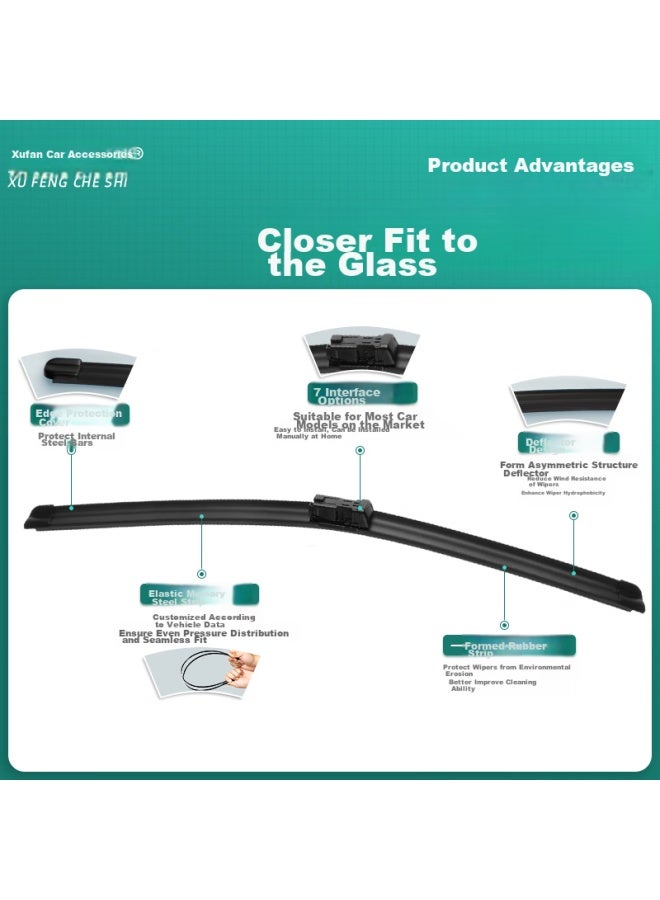 XUFENG Xufeng Car Accessories (xufeng) Dongfeng Citroen C4l Windshield Wipers For 2013- Models, Specialized Boneless Wiper Blades, Original - Talled, One Pair  - Image 4