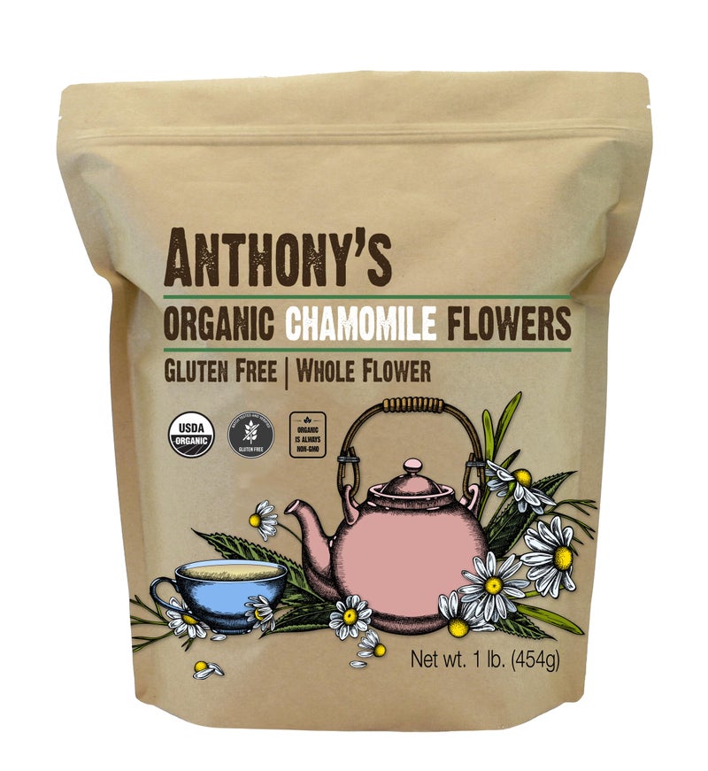Anthony's Organic Chamomile Flowers, 1 lb, Whole, Loose Leaf, Gluten Free, Non GMO, Non Irradiated - Image 1
