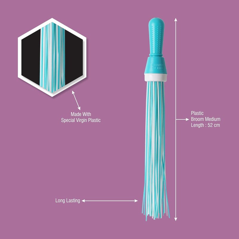 CLASSYTOUCH Kharata Broom Plastic Hard Bristle for Home, Washroom, Bathroom, Kitchen Multipurpose Use(Size 52 cm, Colour Aqua Blue) 60 Plastic Sticks - Image 2