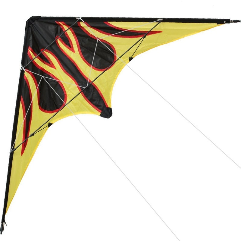 Hengda Kite طائرة هنجدا كايت فاير 48 بوصة بطائرة مزدوجة الخطوط للألعاب الرياضية الخارجية للأطفال والبالغين، شاطئ ورياضة ممتعة، مع مقبض وخط وحقيبة متضمنة - Image 3