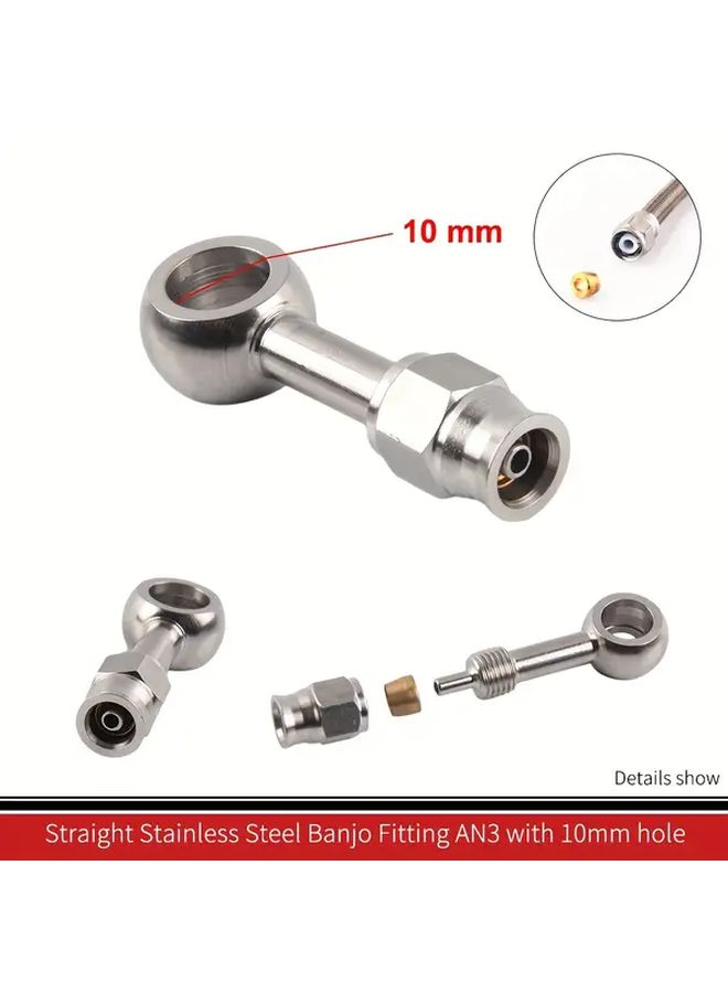 تركيبات باجو من الفولاذ المقاوم للصدأ بفتحة 10 مم لخط خرطوم PTFE نوع AN3 - Image 3