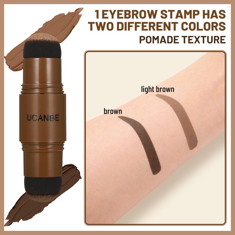 UCANBE 25PCS Eyebrow Stamp Stencil Kit With Dual-Color Eyebrow Stamp Pomade,20 Reusable Eyebrow Stencils,Finising Powder,Brush,Eyebrow Razor,Zipper Pouch,Waterproof Eye Brow Stamping and Shaping Kit02 - Image 3