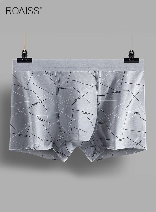 roaiss 4 PCS Antibacterial Boxer Shorts Men Cotton Mens Underwear Shorts Mid-Rise Printed Breathable Non-marking Boxer Briefs Comfortable Skin-Friendly Not Stuffy - Image 4