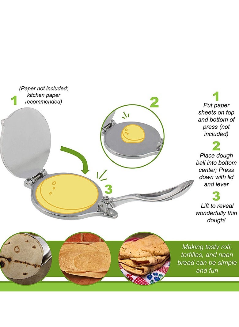 Aluminium Tortilla Press Silver 6.3inch