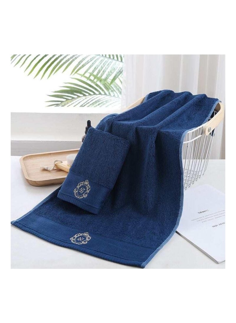 Generic - Mersa Blue Bath Towel Set Premuim Bamboo Soft And Absorbent Face Hand Bath Towels, Set of 3 Pcs - Image 1