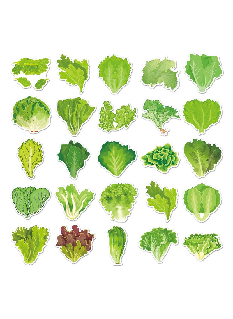 50 قطعة من ملصقات أوراق الخس المضحكة واللطيفة على شكل خضراوات لأجهزة الكمبيوتر المحمول وزجاجات المياه ولوح التزلج والكمبيوتر المحمول وسجل القصاصات والهاتف والسيارة من الفينيل المقاوم للماء وملصق الخس الكرتوني للفتيات والمراهقات والبالغين - Image 3