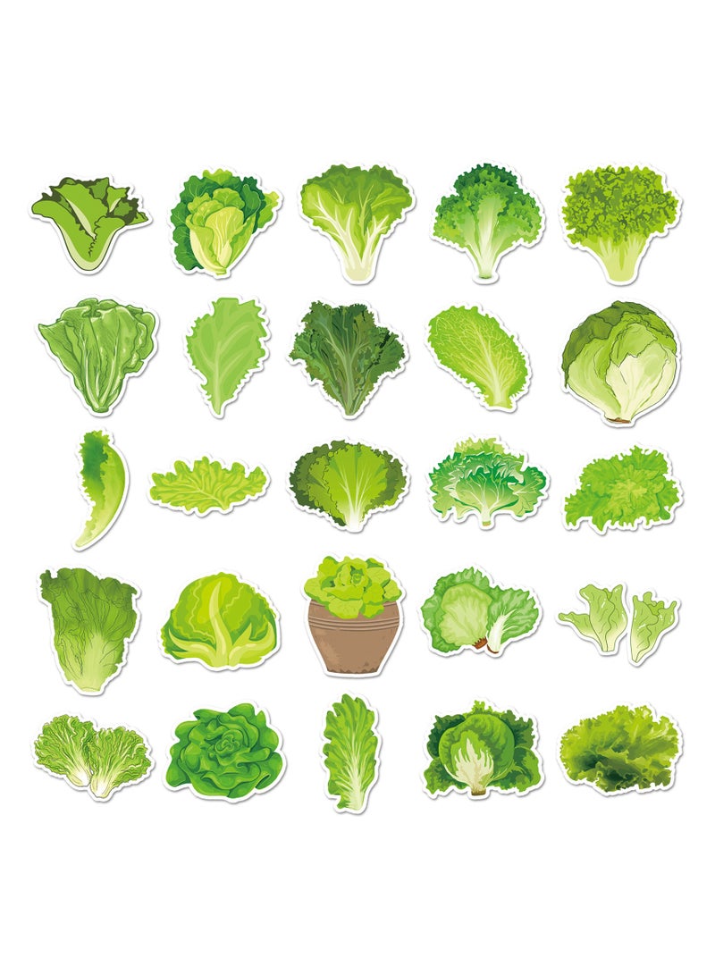 50 قطعة من ملصقات أوراق الخس المضحكة واللطيفة على شكل خضراوات لأجهزة الكمبيوتر المحمول وزجاجات المياه ولوح التزلج والكمبيوتر المحمول وسجل القصاصات والهاتف والسيارة من الفينيل المقاوم للماء وملصق الخس الكرتوني للفتيات والمراهقات والبالغين - Image 2