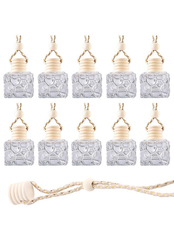 الوجبة 10 قطع من زجاجات معطر جو للسيارة، زجاجة عطر للسيارة سعة 10 مل، فارغة، زجاجة زجاجية لنشر العطور، موزع للسيارة للزيوت العطرية، موزع للزيوت العطرية العطرية للسيارة والمكتب وديكور العطور - Image 1