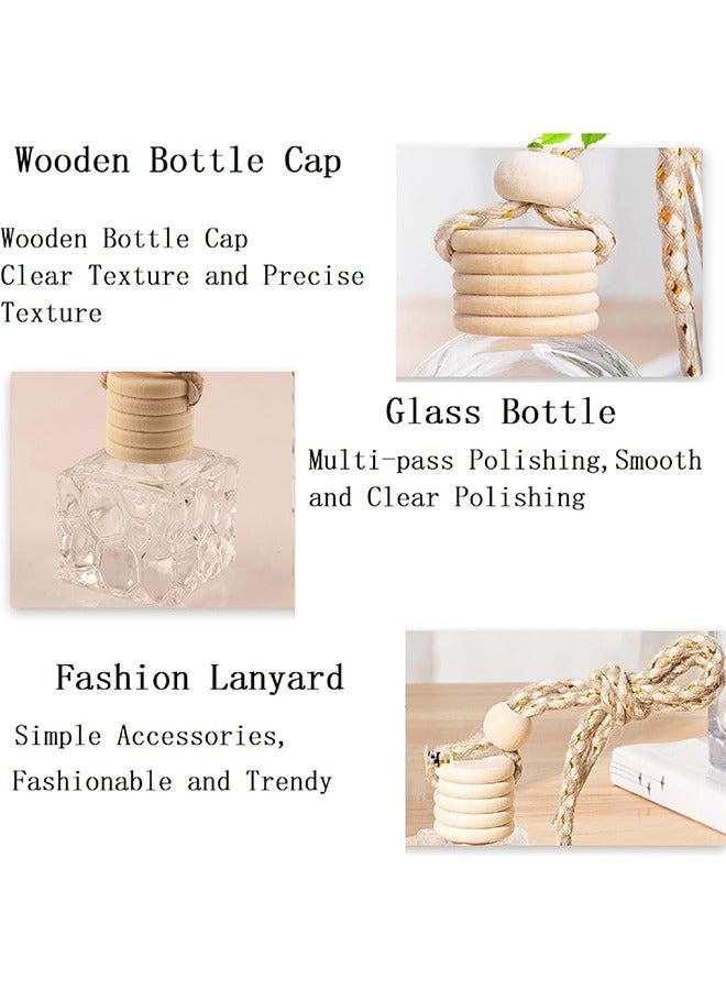 الوجبة 10 قطع من زجاجات معطر جو للسيارة، زجاجة عطر للسيارة سعة 10 مل، فارغة، زجاجة زجاجية لنشر العطور، موزع للسيارة للزيوت العطرية، موزع للزيوت العطرية العطرية للسيارة والمكتب وديكور العطور - Image 3