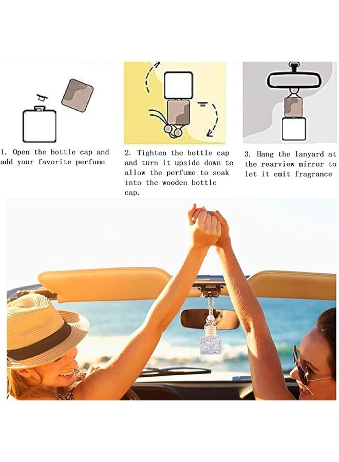 الوجبة 10 قطع من زجاجات معطر جو للسيارة، زجاجة عطر للسيارة سعة 10 مل، فارغة، زجاجة زجاجية لنشر العطور، موزع للسيارة للزيوت العطرية، موزع للزيوت العطرية العطرية للسيارة والمكتب وديكور العطور - Image 4