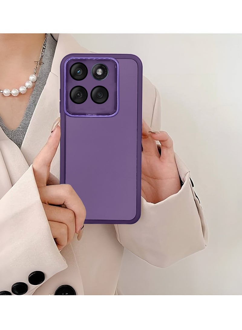 Wtech Motorola Edge 60 / Motorola Edge 60 Fusion 5G 2025 Soft Transparent TPU Camera Protection Silicone Ultra Thin Phone Stylish Electroplated Camera Border Back Case Cover - Eggplant Purple - Image 4