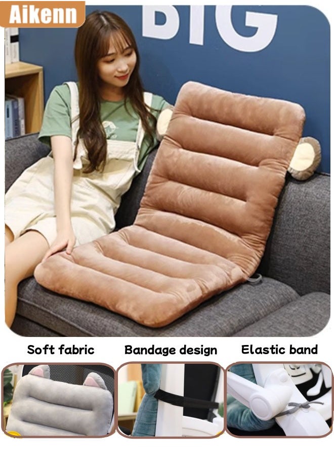 Aikenn Office Chair Sofa Car Seat Cushion Premium Plush PP Cotton Comfortable Cute Seat Cushion Non Slip Seat Cushion for Back Rocking Chair Cushion Cotton Back Support (Brown Monkey)  - Image 1