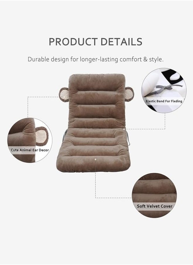 Aikenn Office Chair Sofa Car Seat Cushion Premium Plush PP Cotton Comfortable Cute Seat Cushion Non Slip Seat Cushion for Back Rocking Chair Cushion Cotton Back Support (Brown Monkey)  - Image 3