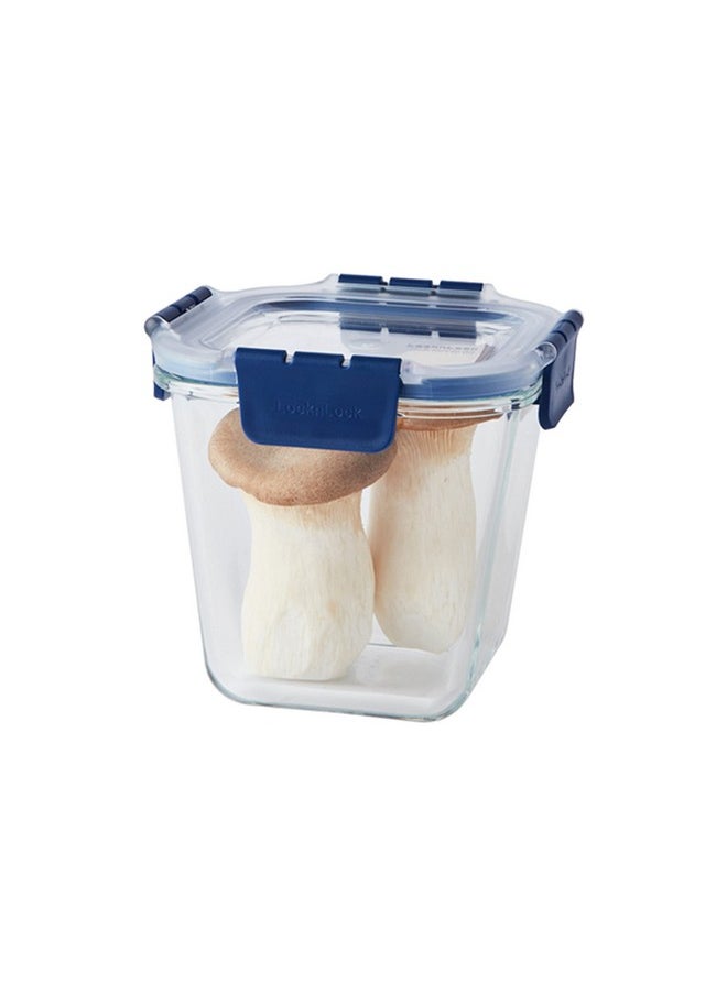LOCK & LOCK Lock & Lock Airtight Glass Containers With Lid | Leak Proof, Transparent Glass Storage Container For Kitchen | Microwave & Freezer Safe| Food Storage Meal Containers Organizer - Square, 950 ml  - Image 2